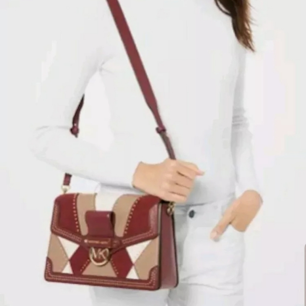 Michael Kors Jessie Large Flap Leather Shoulder Ba - Picture 2 of 4
